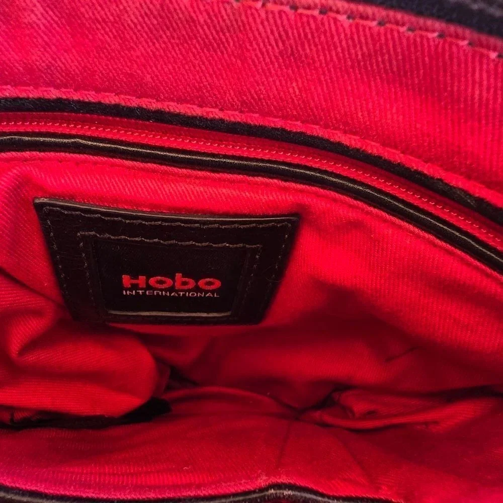 Holiday Fair  Red Canvas Briefcase Genuine‎ Leather Trim Vintage